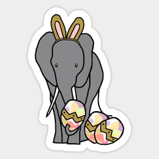 Funny Easter Bunny Ears on an Elephant Sticker